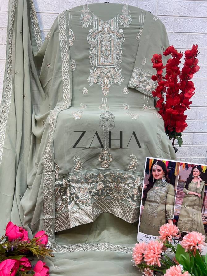 Sersha Vol 7 By Zaha 10290 A To C Georgette Pakistani Suits Wholesalers in Delhi
